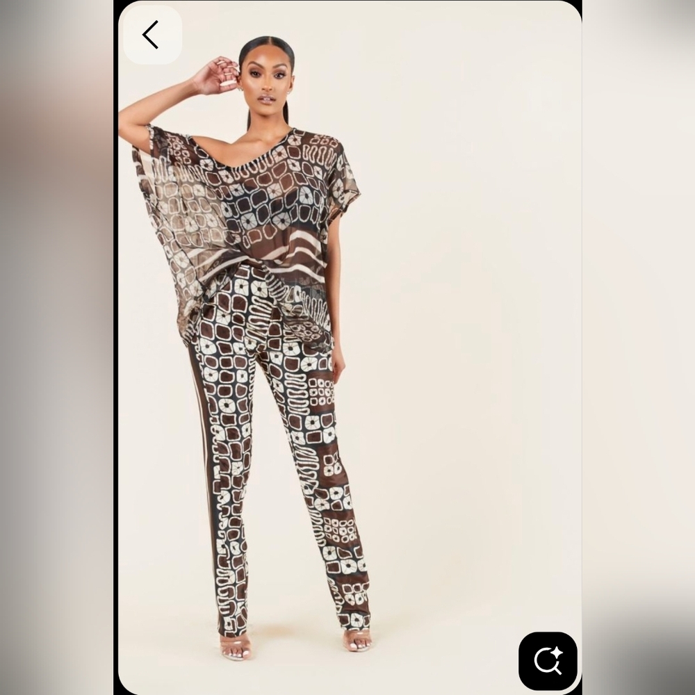 Brown African Pattern Matching Set - image 2